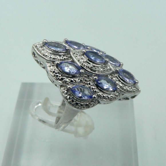 Genuine Tanzanite Diamond Ring Size 7 NWOT - Picture 3 of 4